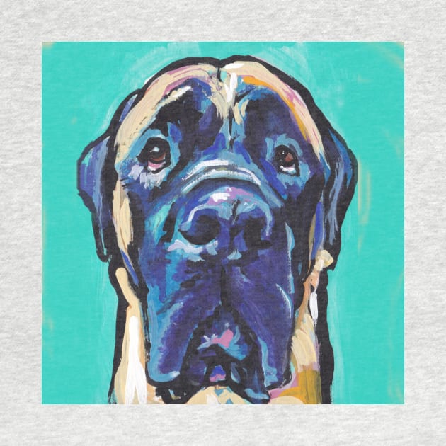 English Mastiff Dog Pop Art by bentnotbroken11